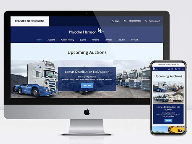 Desktop and mobile screen of Malcolm Harrison website