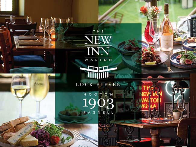 Pub logo panels with photos