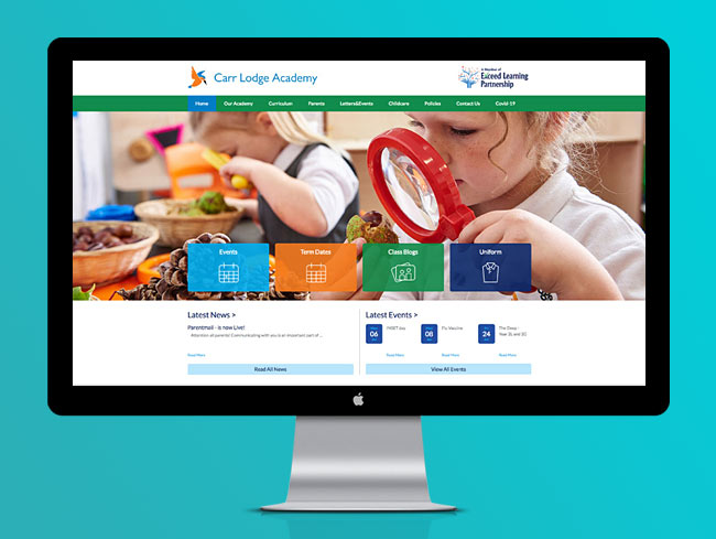 Computer Screen of Carr Lodge Academy Website
