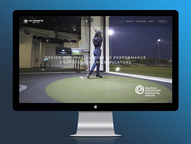 Desktop screen of Mia Sports Solutions website