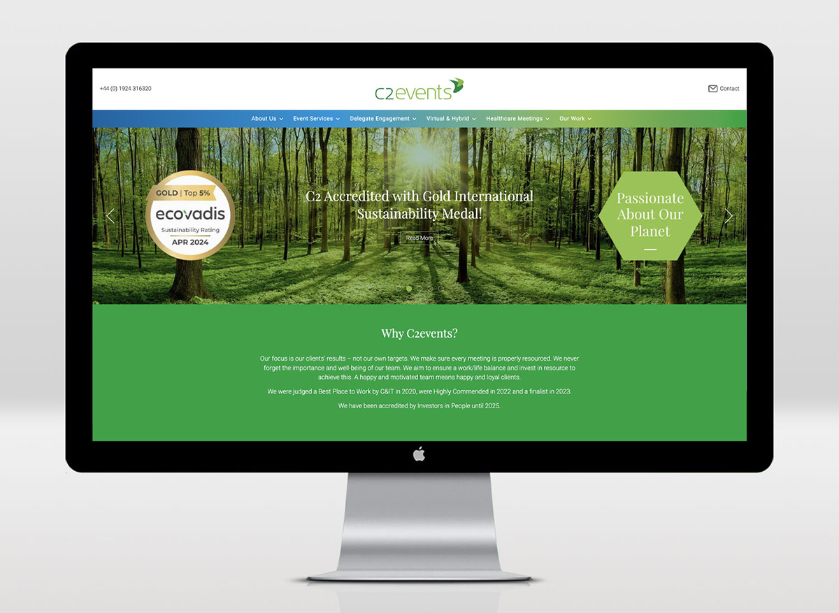 C2 Events Website Home Page