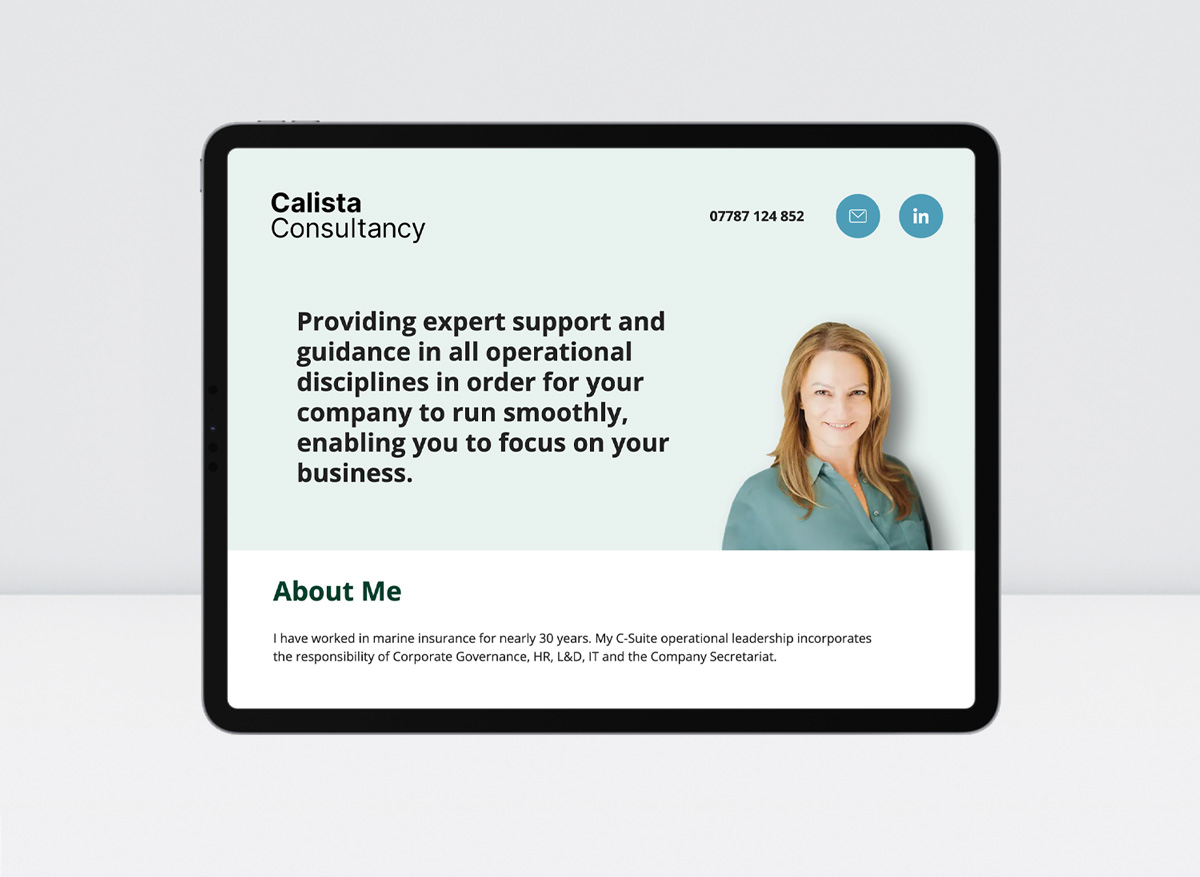 Ipad Website Design Calista Consultancy