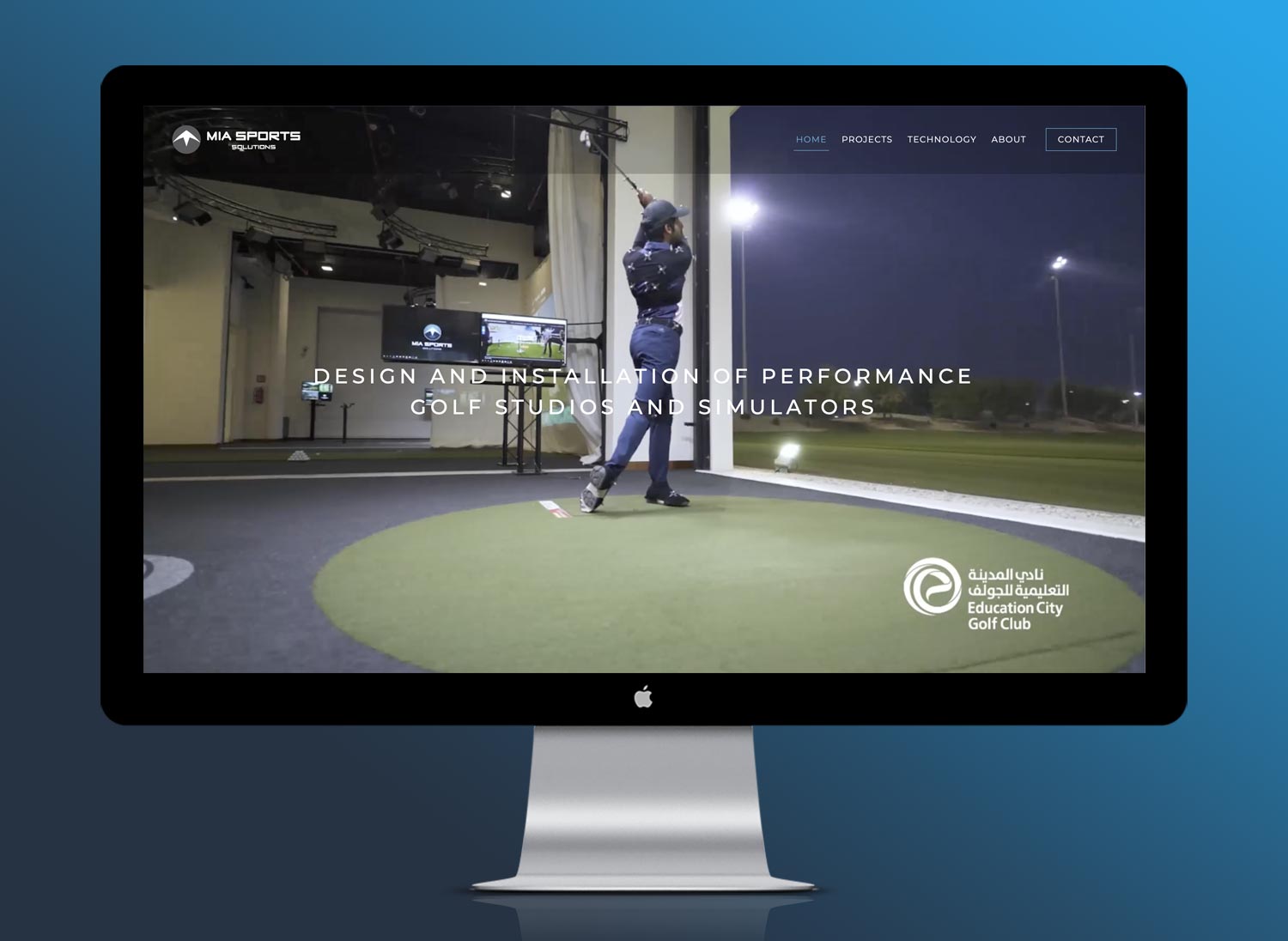 Desktop screen of Mia Sports Solutions website