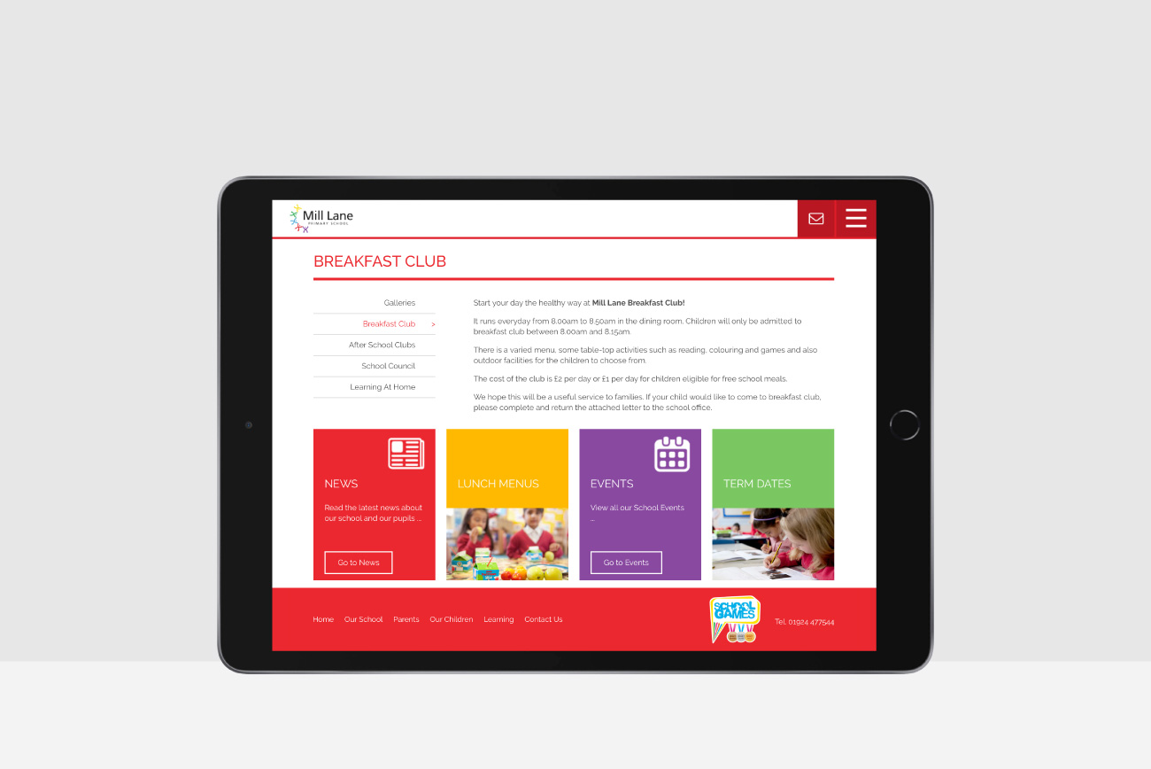 Ipad Screen of Website Page