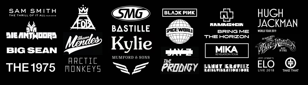 Brilliant Stage Set Artist Logos