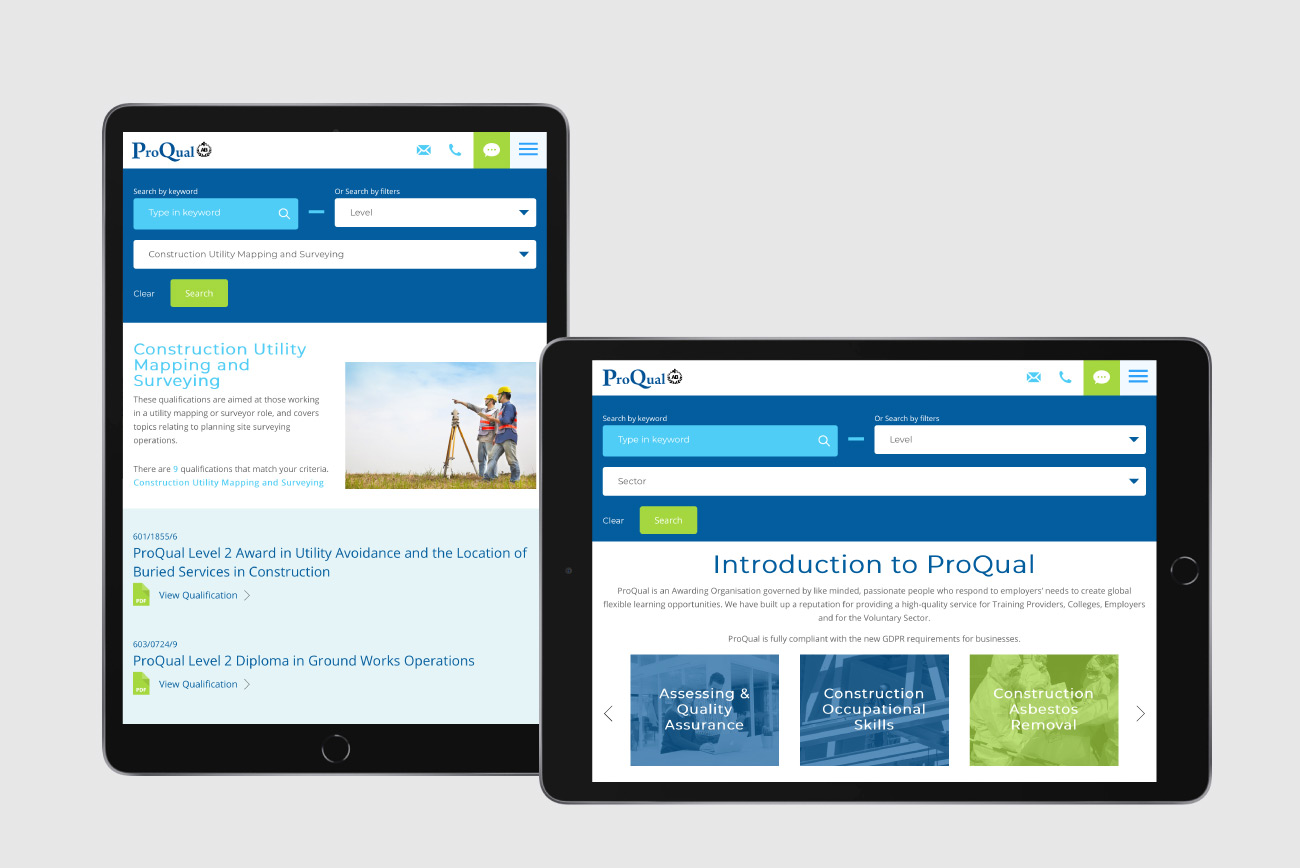 Ipad images of ProQual AB website