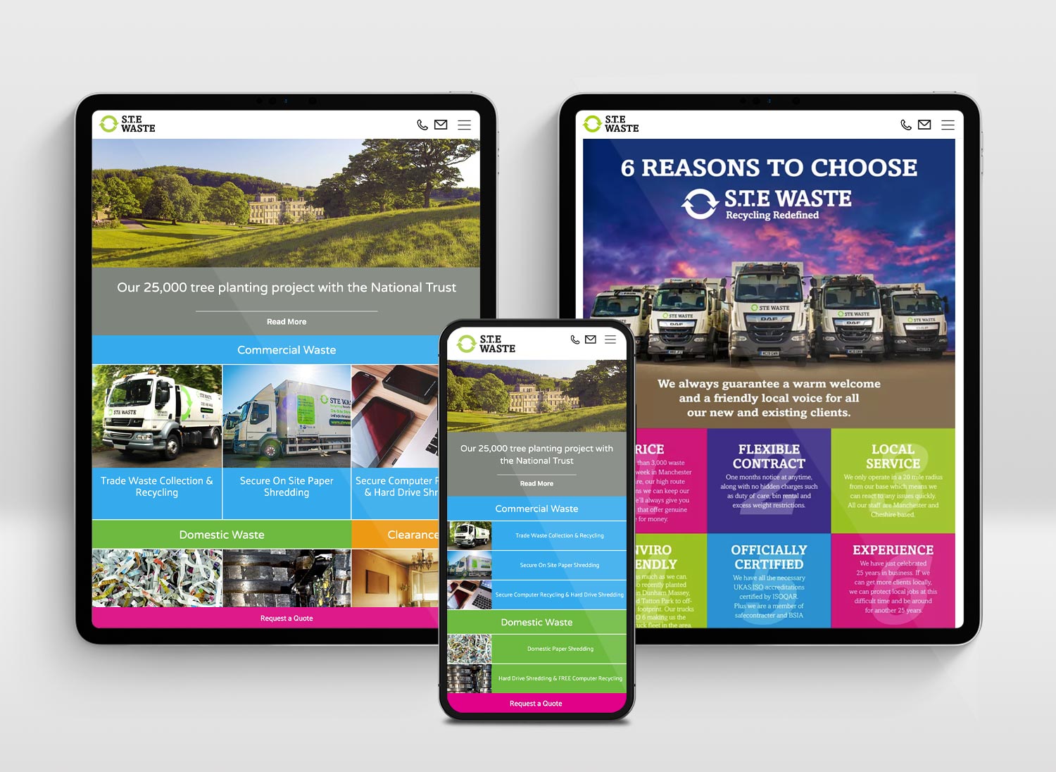 STE Waste website ipad image