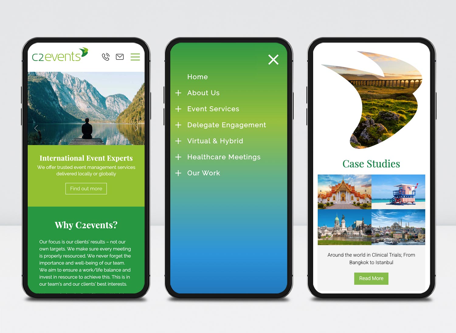 Mobile Phone Website Screens C2 Events