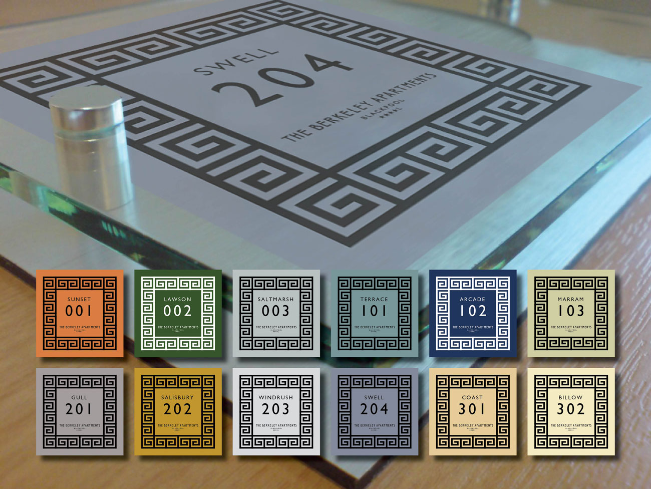 Berkeley Apartments Room Signs